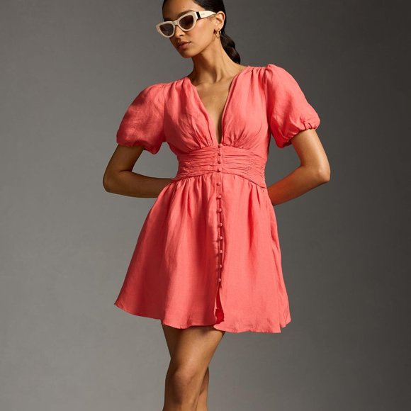 Brand New The Katerina Button-Front Mini Dress - Picture 8 of 10